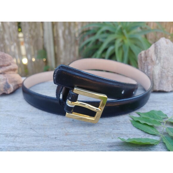 Vintage Womens Black Leather Belt By Partners Size Large - Picture 5 of 10